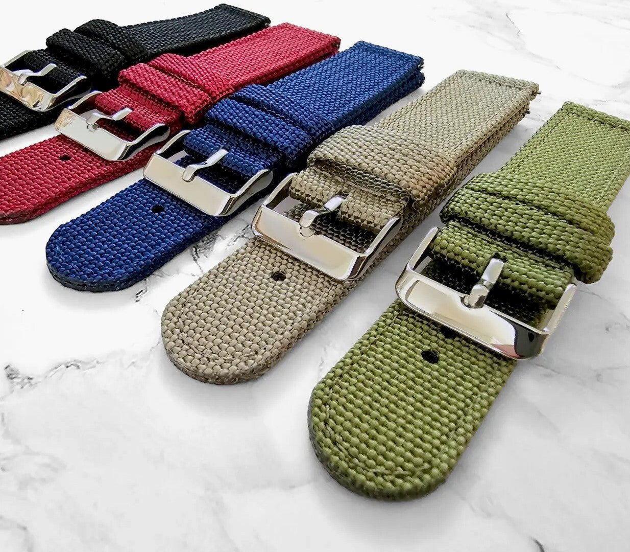 Canvas Sailcloth Watch Strap 18mm 20mm 22mm 24mm