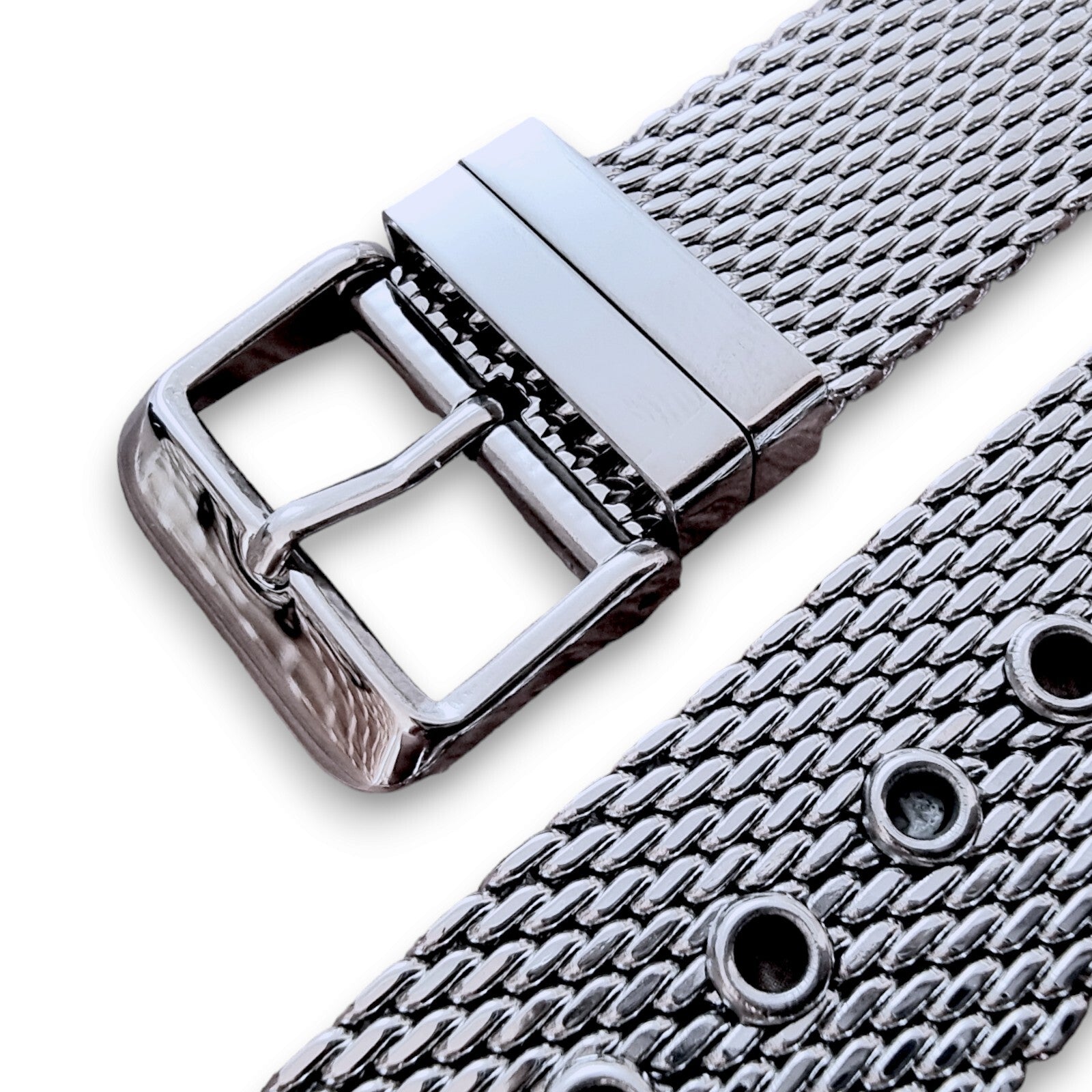 Shark Mesh Watch Strap Band 2.5mm Thick 316L Steel Metal Bracelet 18 20 22 mm UK