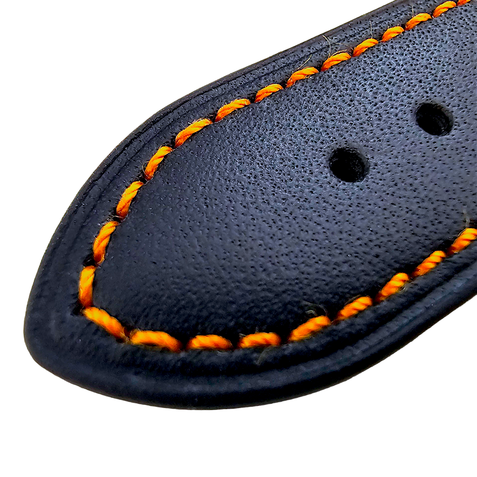 Leather Rally Racing Watch Strap Band 18 20 22 24 mm Top Grain Black Red Orange