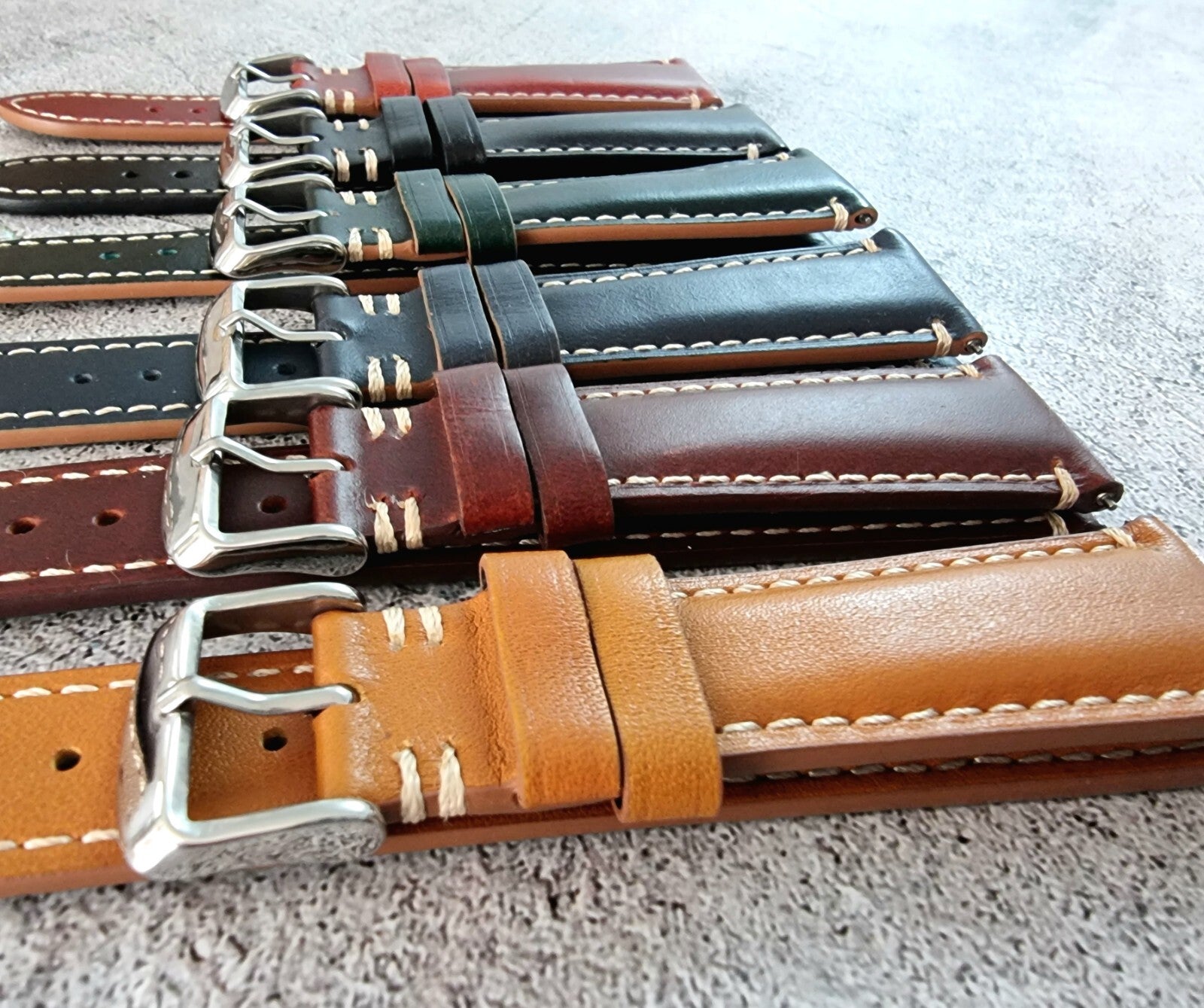 Padded Leather Watch Strap 20mm 22mm 24mm