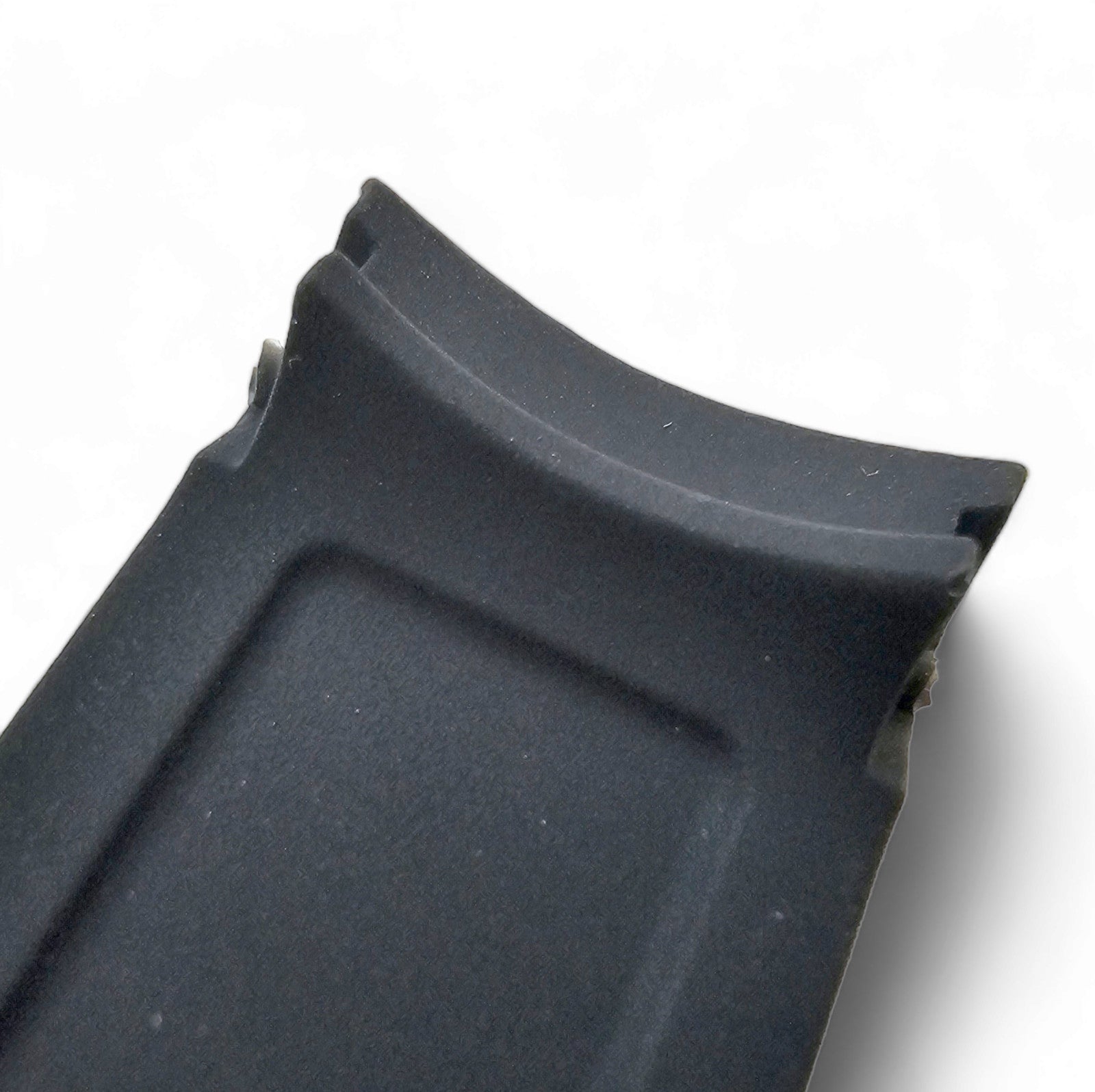 Curved End Watch Strap Band Silicone Rubber Black 18mm 20mm 22mm 24mm Two Piece