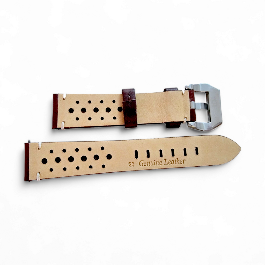 Rally Racing Leather Watch Strap 20mm 22mm 24mm