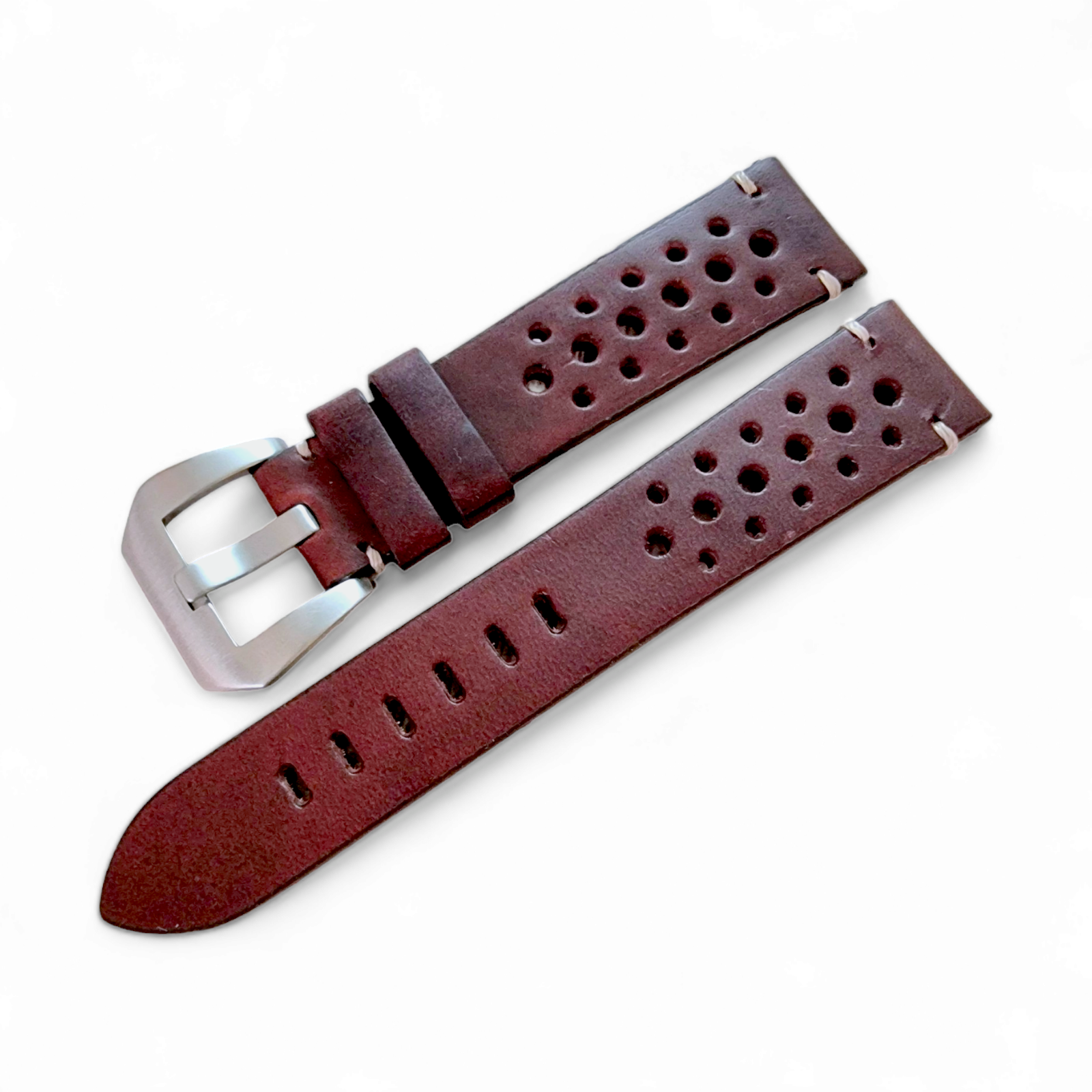 Rally Racing Leather Watch Strap 20mm 22mm 24mm