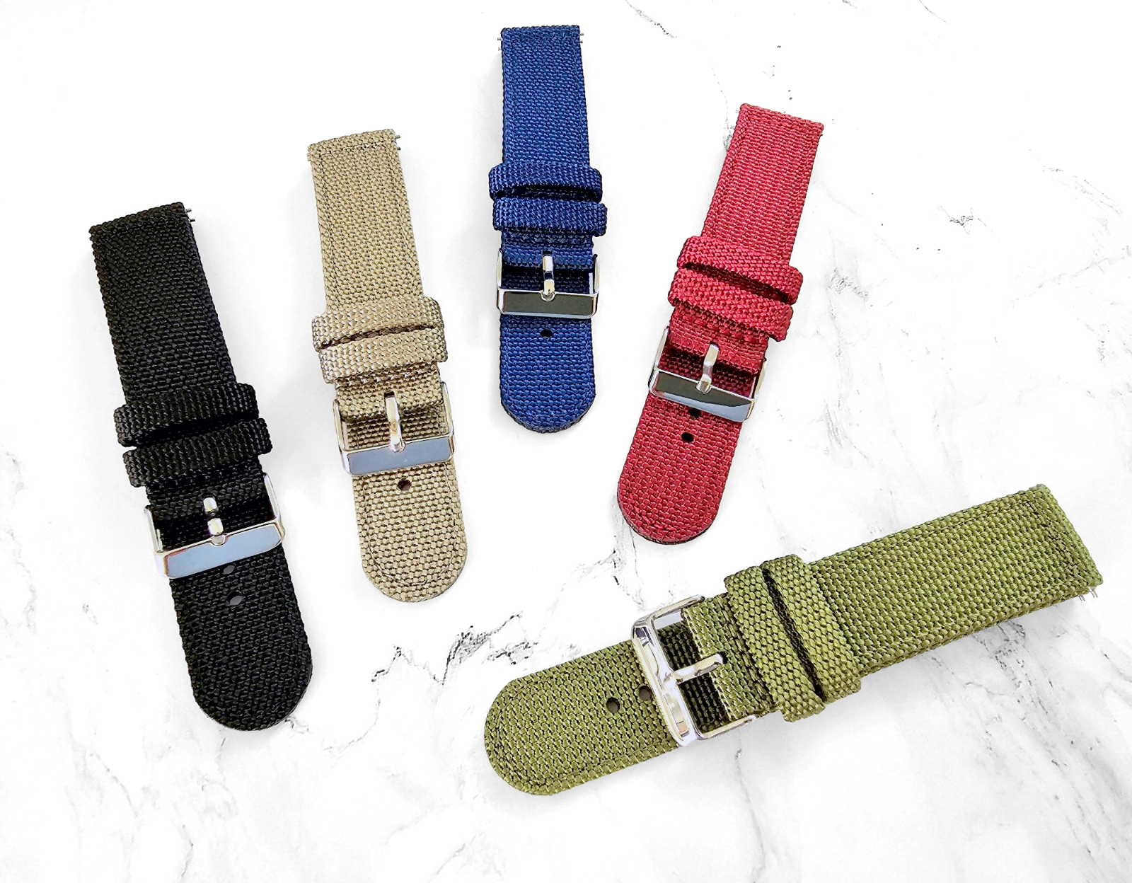 Canvas Sailcloth Watch Strap 18mm 20mm 22mm 24mm