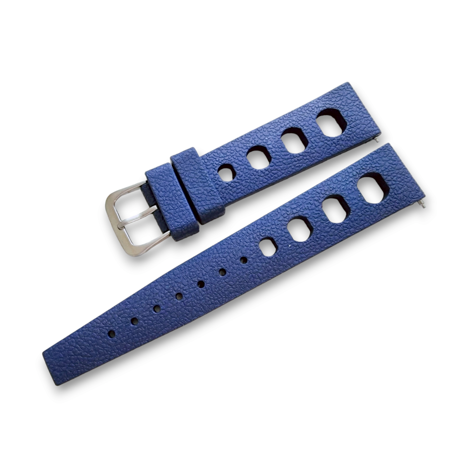 FKM Rubber Watch Strap Band Two Piece Retro Divers 20mm 22mm Black Orange Blue