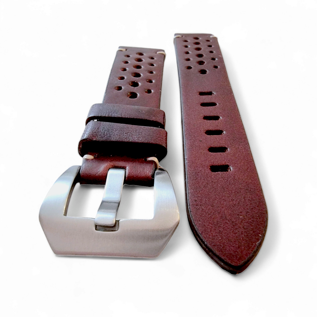 Rally Racing Leather Watch Strap 20mm 22mm 24mm