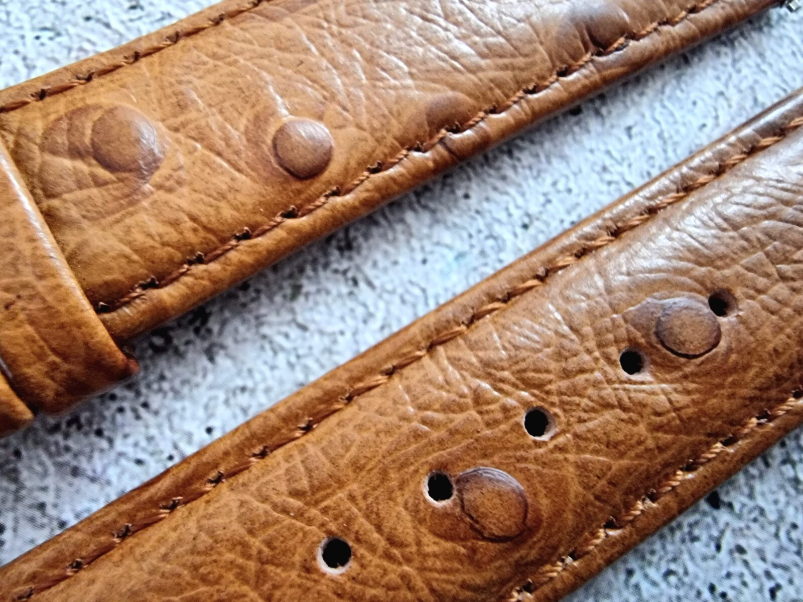 Ostrich Grain Watch Strap Band Premium Leather Red Brown Blue Black 18mm 20mm UK