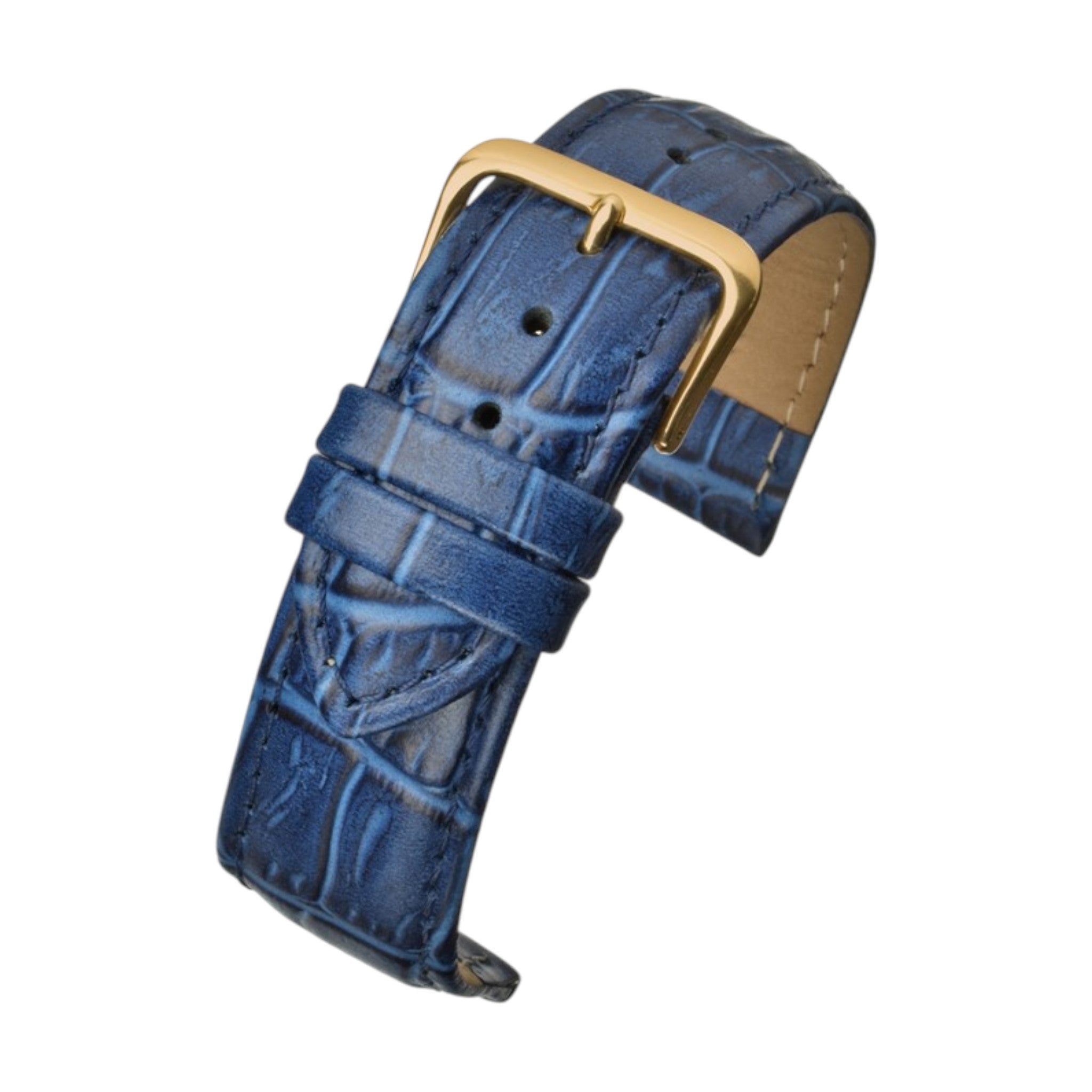Padded Aligator Grain Watch Strap 12mm to 26mm Blue