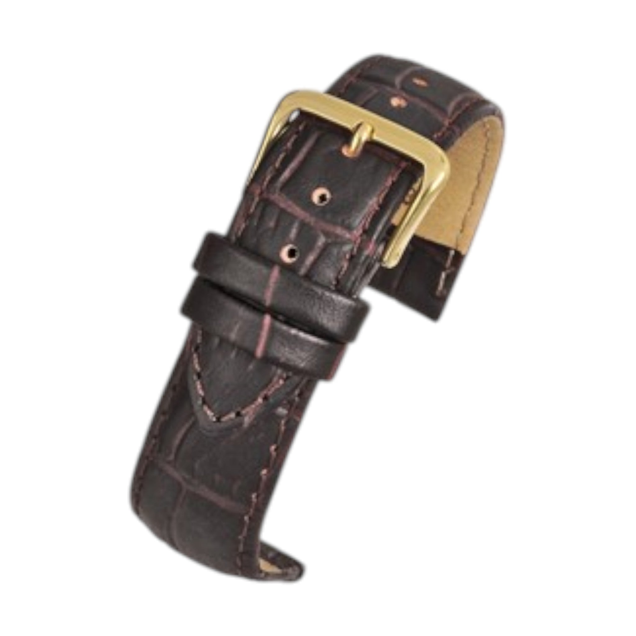 Padded Aligator Grain Watch Strap 12mm to 26mm Brown