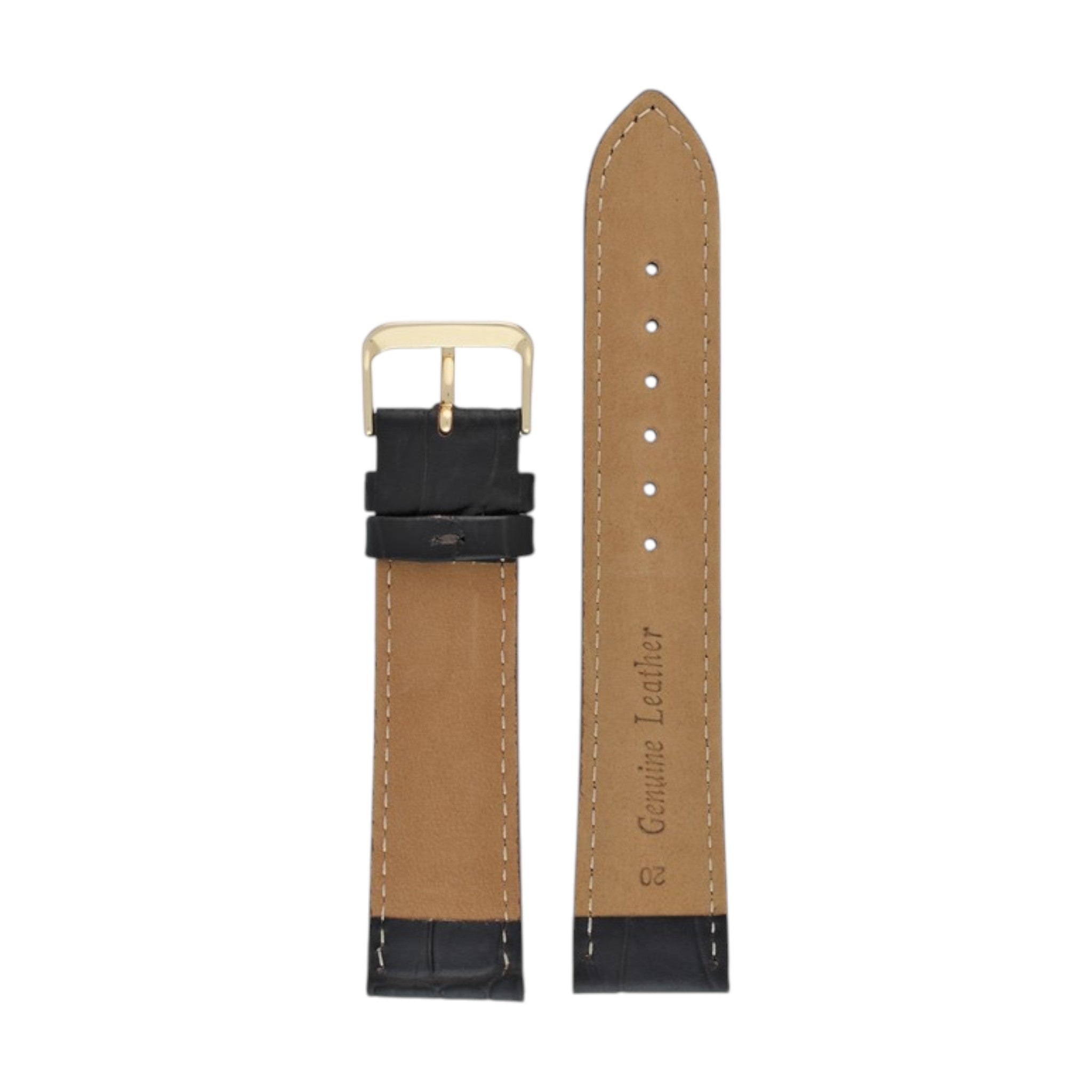 Padded Aligator Grain Watch Strap 12mm to 26mm Brown
