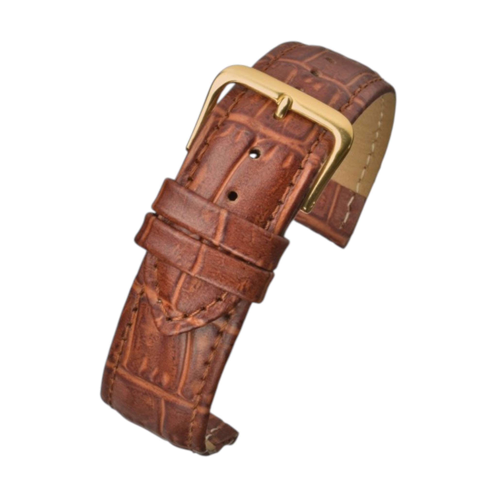 Padded Aligator Grain Watch Strap 12mm to 26mm Tan