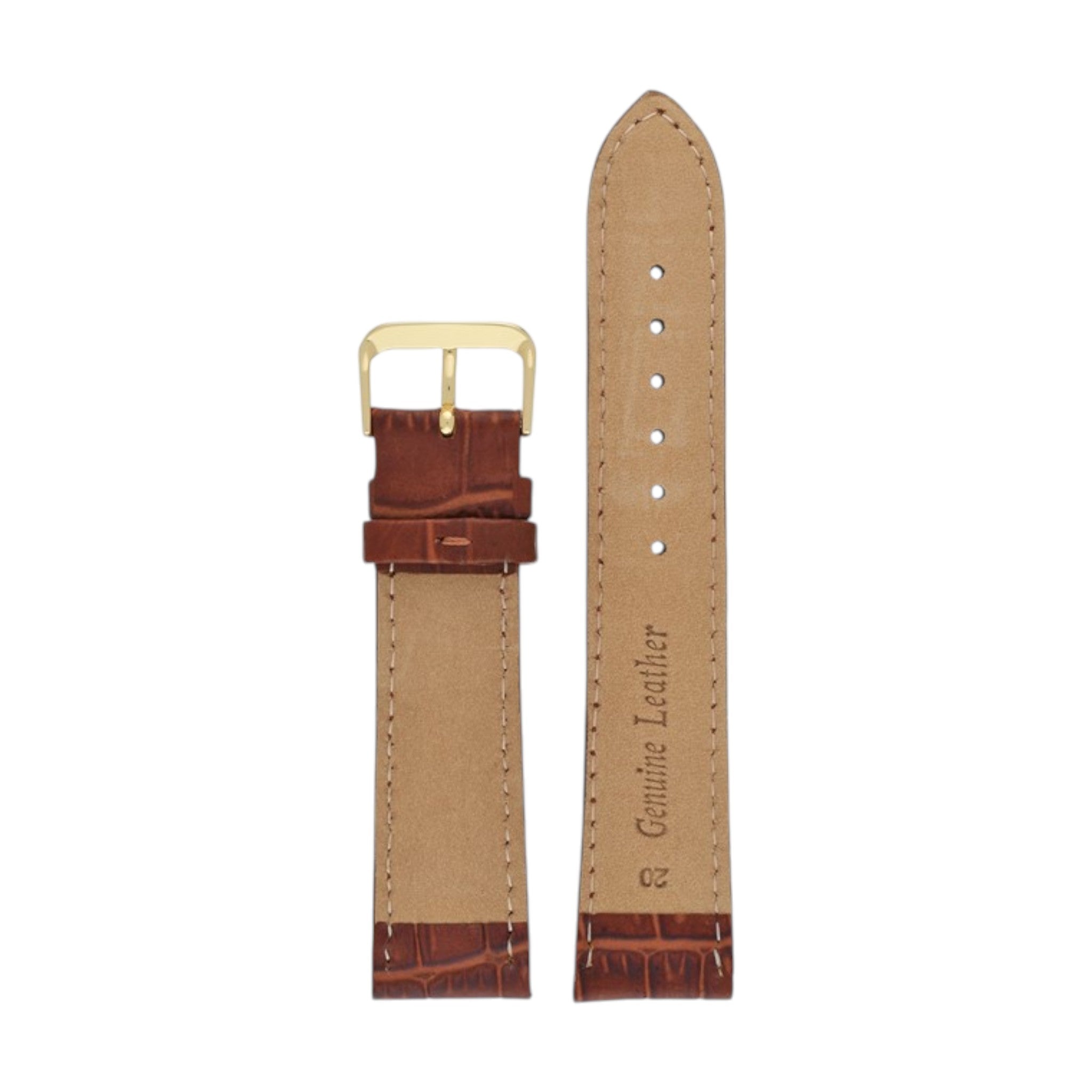 Padded Aligator Grain Watch Strap 12mm to 26mm Tan