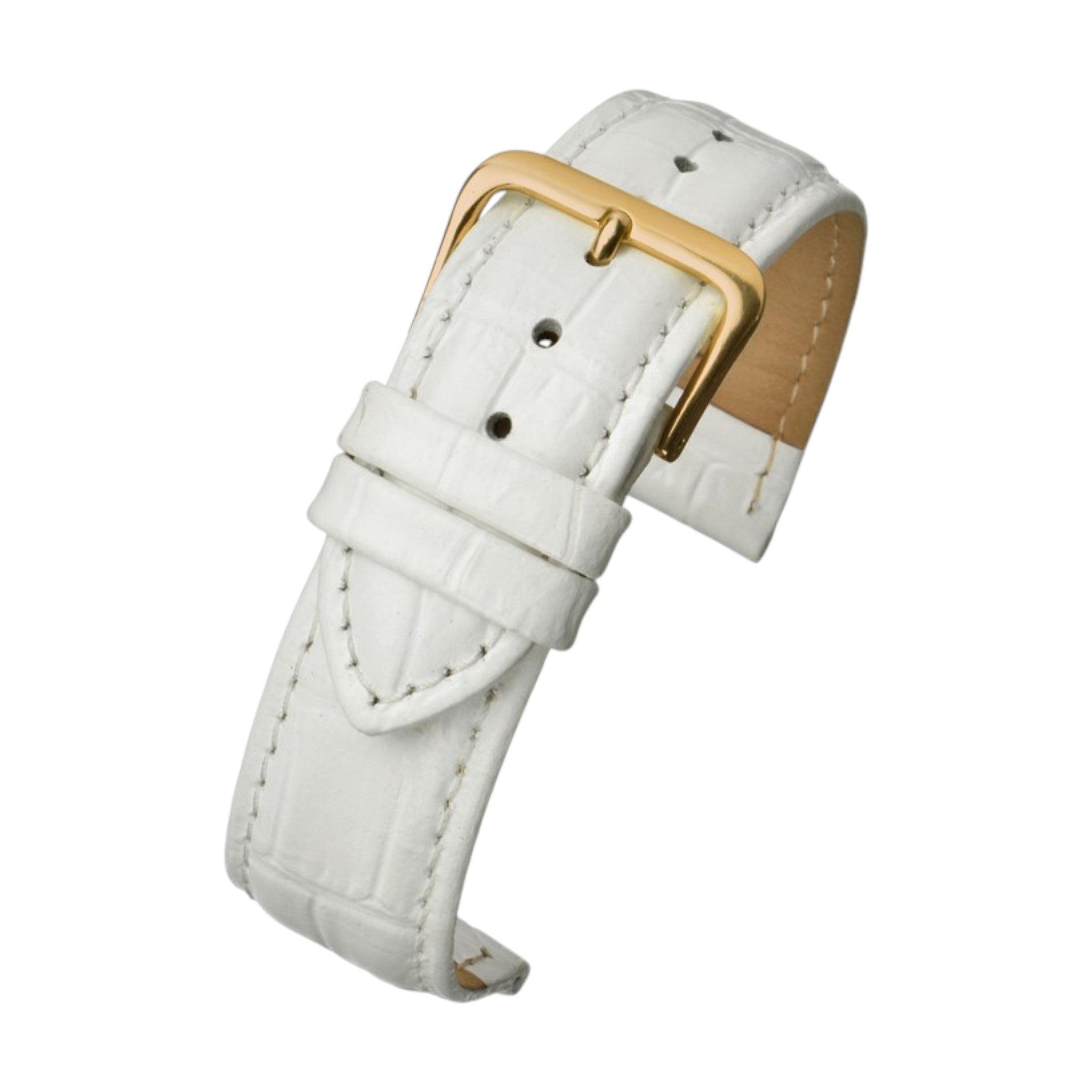 Padded Aligator Grain Watch Strap 12mm to 26mm White