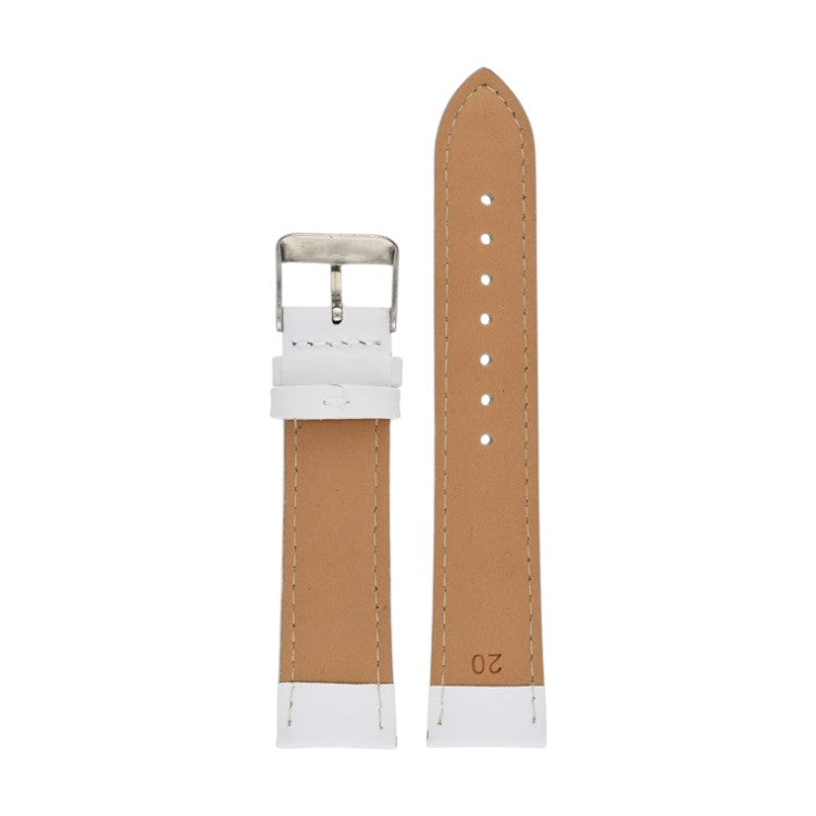 Padded Leather Watch Strap 8mm to 30mm White