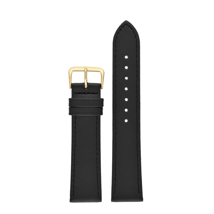 Leather Watch Strap Stitched 8mm to 30mm Black