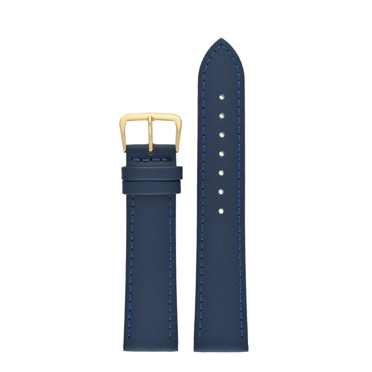 Leather Watch Strap Stitched 8mm to 30mm Blue