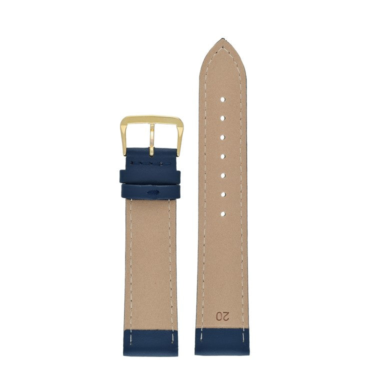 Leather Watch Strap Stitched 8mm to 30mm Blue