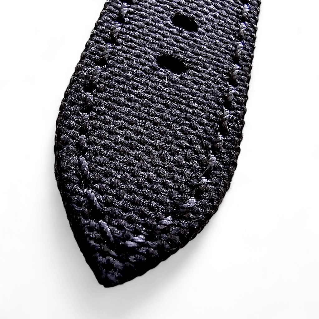 Canvas Watch Strap in Black with Black Stitching 20mm 22mm 24mm
