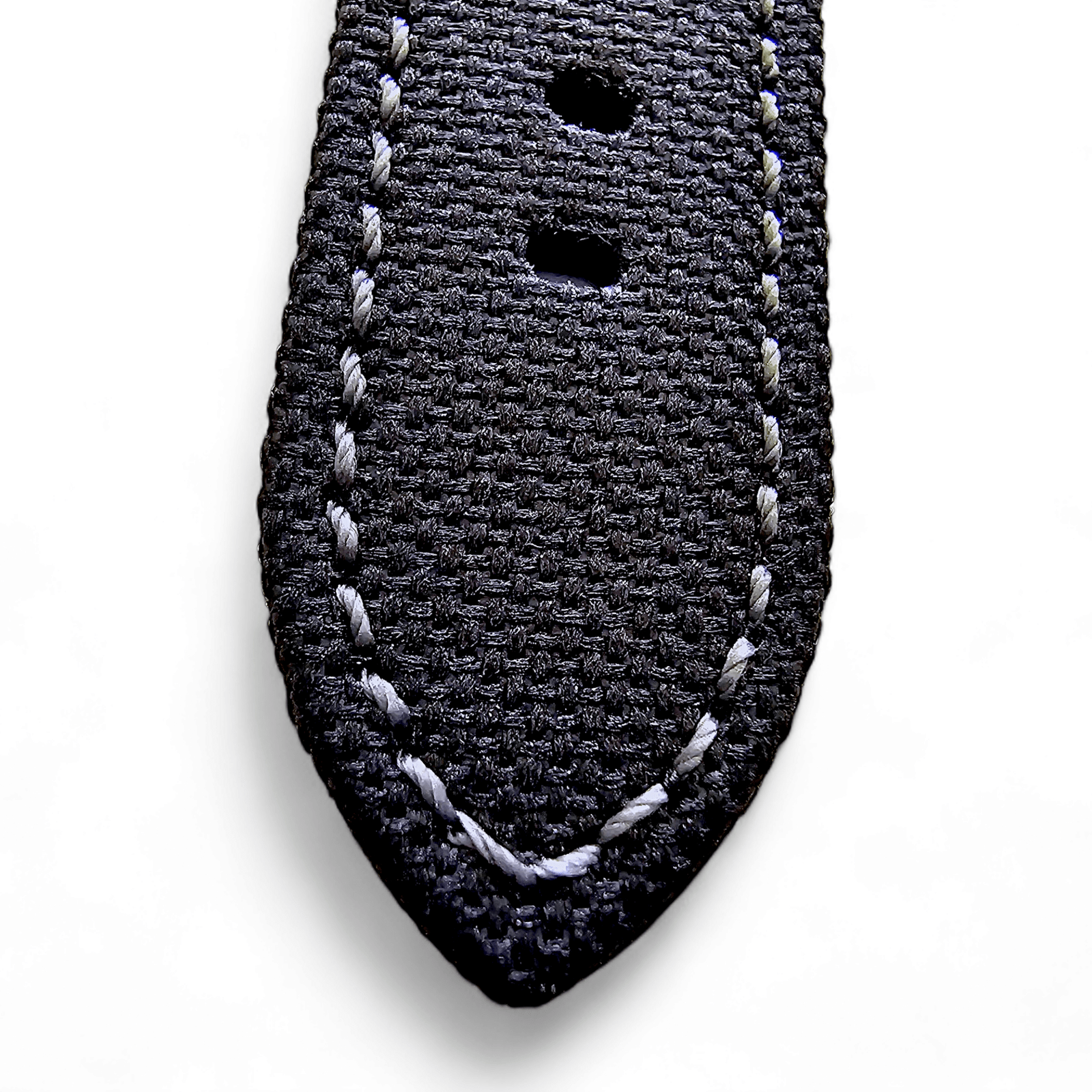 Canvas Watch Strap in Black with Grey Stitching 18mm 20mm 22mm