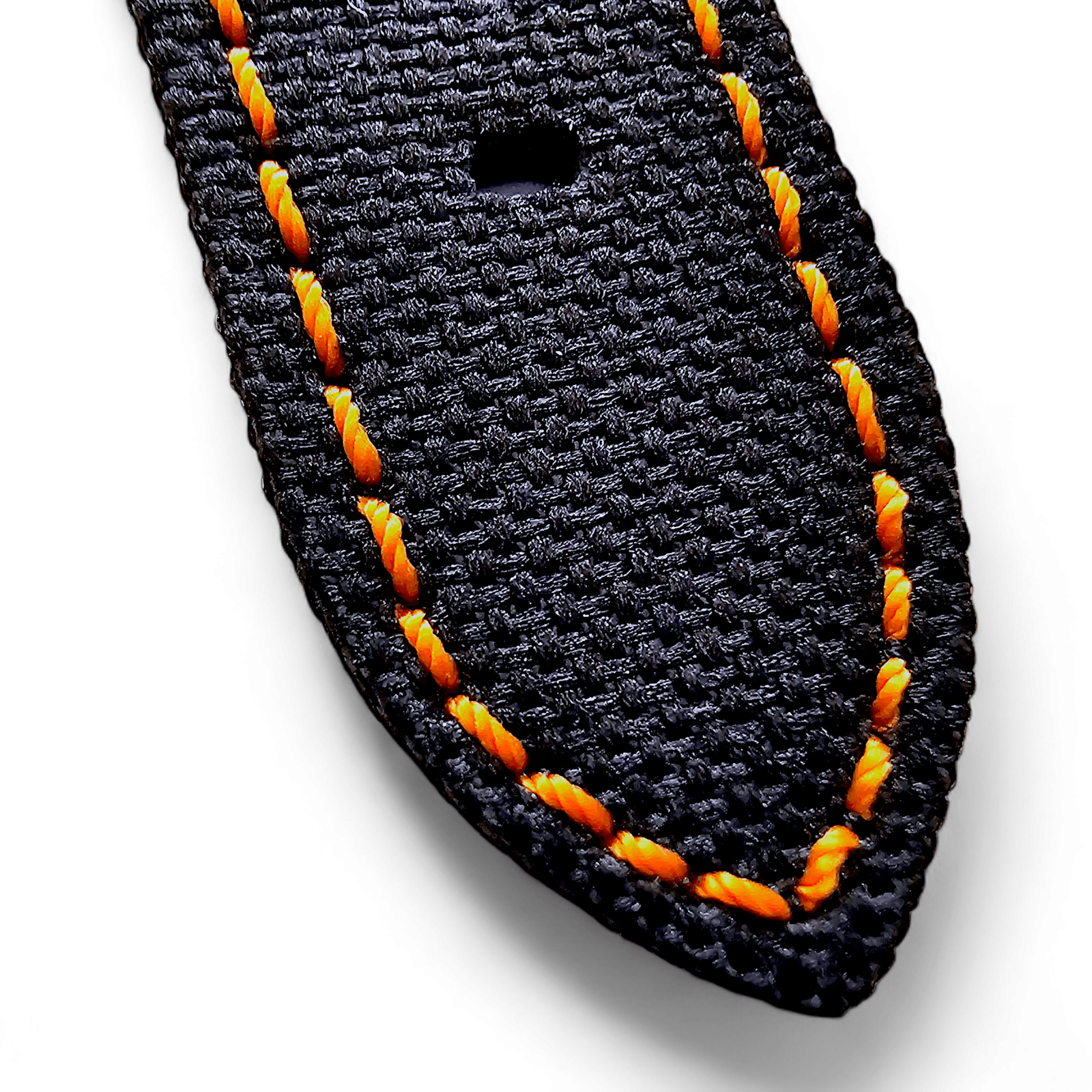Canvas Watch Strap in Black with Orange Stitching 18mm 20mm 22mm 24mm