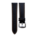 Canvas Watch Strap in Black with Orange Stitching 18mm 20mm 22mm 24mm