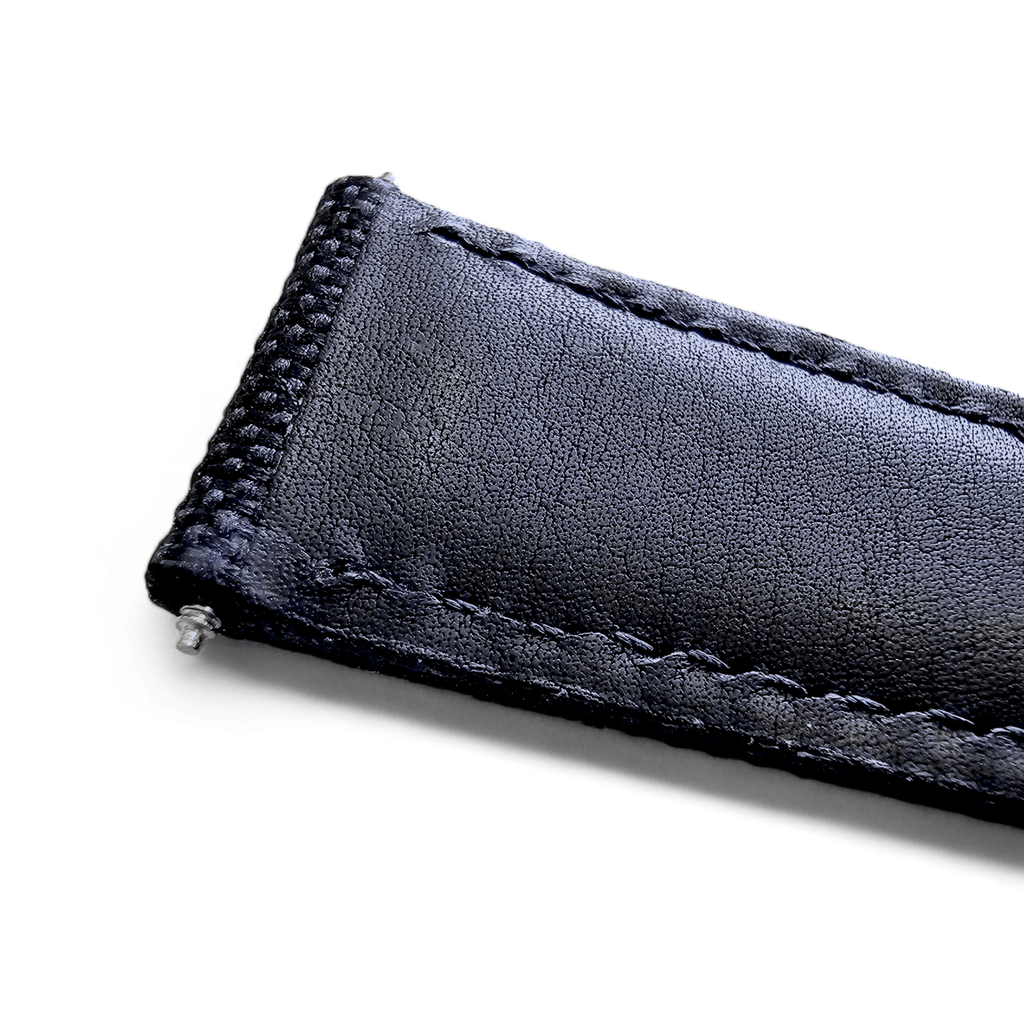 Canvas Watch Strap in Black with Red Stitching 18mm 20mm 22mm 24mm