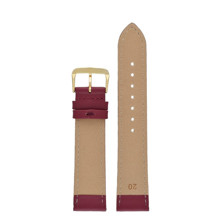 Leather Watch Strap Stitched 8mm to 30mm Red