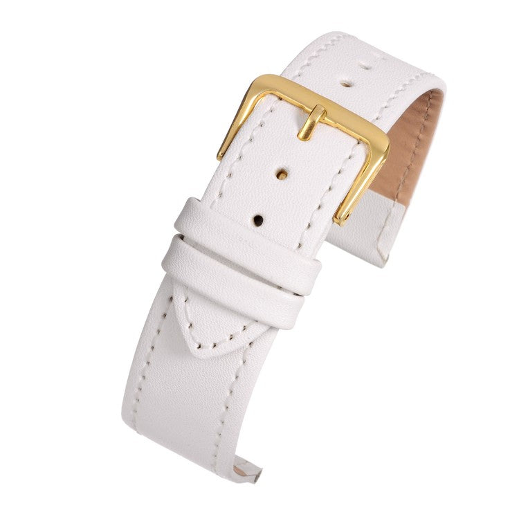 Leather Watch Strap Stitched 8mm to 30mm White