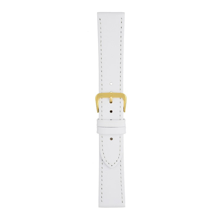 Leather Watch Strap Stitched 8mm to 30mm White